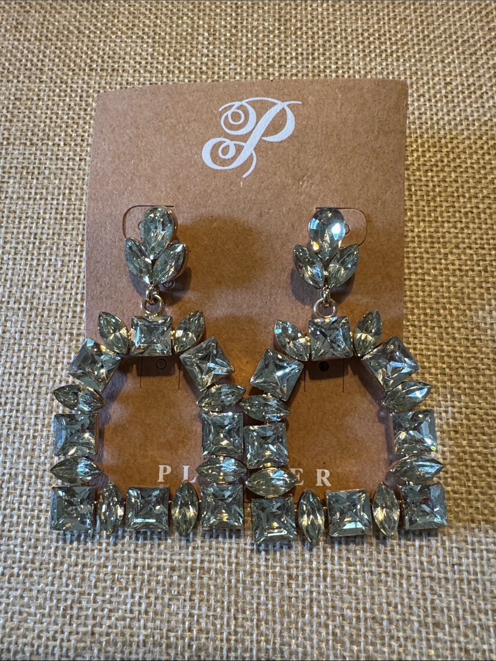 Plunder Gold and Crystal Hoop Drop Earrings